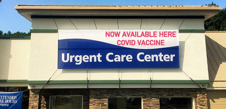 urgent care center covid sign